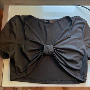 SHEIN Black Short Sleeve Crop Top XS